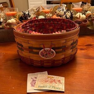 1995 Shades of Autumn Basket of Plenty 15563 Longaberger Basket Combo